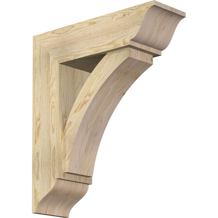 Ekena Millwork Thorton Traditional Rough Sawn Bracket w/ Offset Brace, Douglas Fir, 8"W x 26"D x 30"H BKT0806X26X30THR01RDF